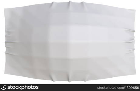 3d rendering. flowing gray fabric cloth with clipping path isolated on white background.