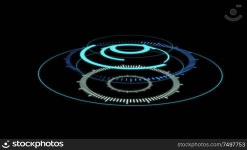 3d rendering futuristic circle user interface HUD design graphs .