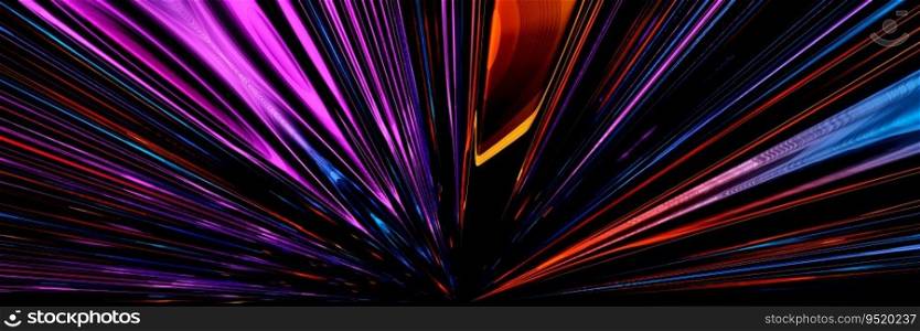 3D Rendering  futuristic Sci-fi neon laser multicolored light beam technology background