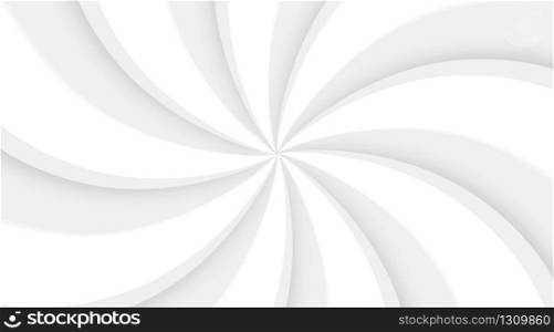 3d rendering. Gray curve Swirling twist radial pattern design wall background.