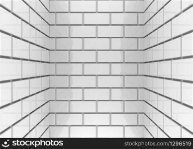 3d rendering. gray rectangle brick blocks wall room background.