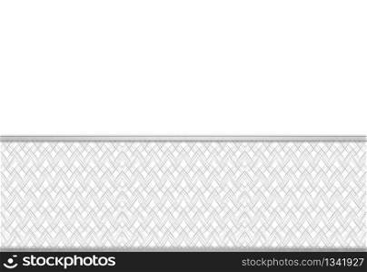 3d rendering. gray square grid pattern art design on fence white wall background.
