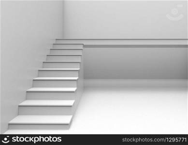 3d rendering. gray staircase to next level concept.