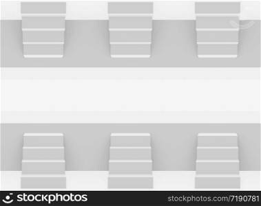 3d rendering. Gray stairs up and down pattern background.