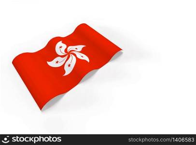 3d rendering. Hong Kong National Flag on white background.