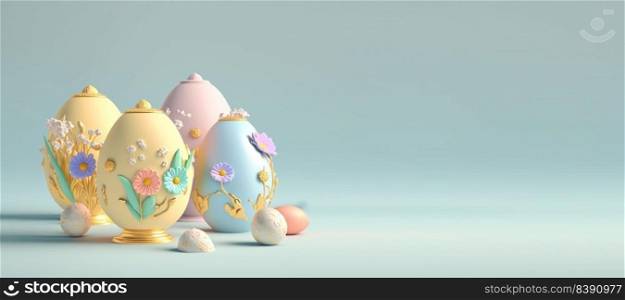 3D Rendering Illustration of Easter Background