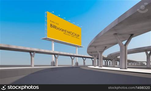 3d rendering image of billboard beside highway.