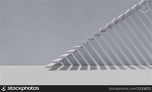 3d rendering image of concrete stair wicth shadow on the wall.