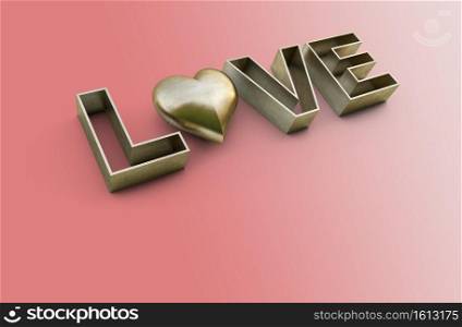 3D rendering image of valentine’s day background. Background   Text box mockup in smart object layer.