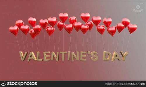 3D rendering image of valentine s day background