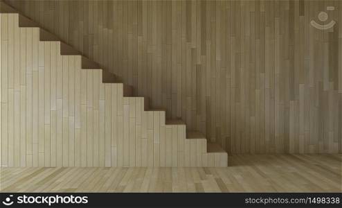 3d rendering image of wooden stair and cable shelf which have photo frame on it. Photo frame mockup.