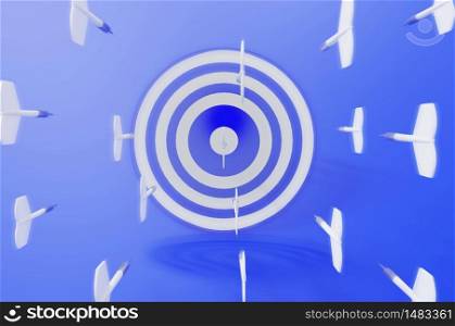 3d rendering image , Target with darts, Business Target Goal For Success Strategy Concept , EFFECT zoom blur