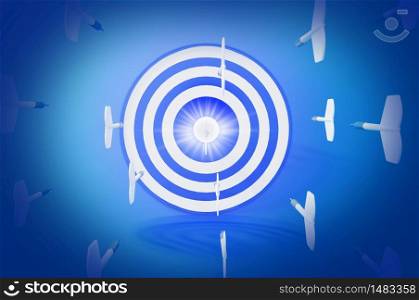 3d rendering image , Target with darts, Business Target Goal For Success Strategy Concept ,