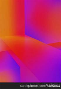 3D Rendering Iridescent or Color Gradient Red, Orange and Purple Studio Shot Product Display Background for Electronic Products.
