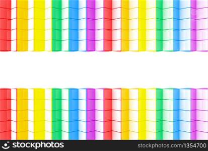 3d rendering. LGBT rainbow color vertical bar pattern wall design texture background.