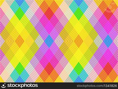 3d rendering. Lgbt rainbow grid pattern wall and floor background.