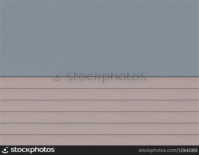 3d rendering. light borwn horizontal wood panels and empty blue copy space board.