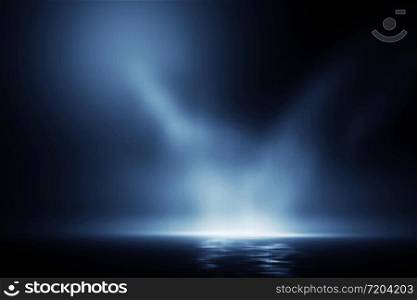 3d rendering Light in the sea at night