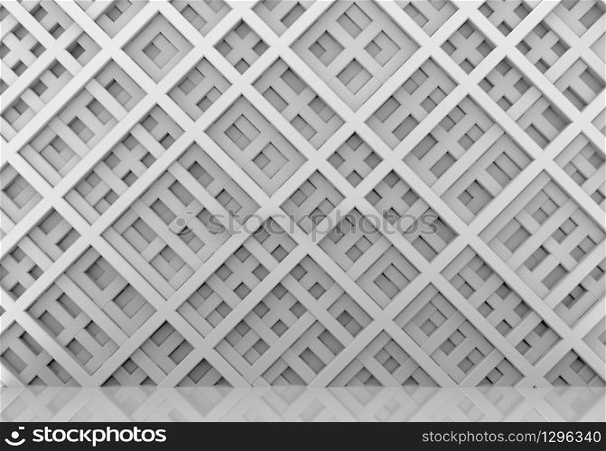 3d rendering. Luxurious diagonal White bars in modern geometic pattern wall background