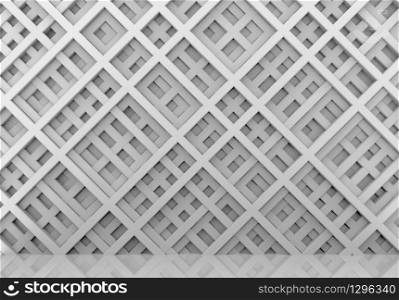 3d rendering. Luxurious diagonal White bars in modern geometic pattern wall background