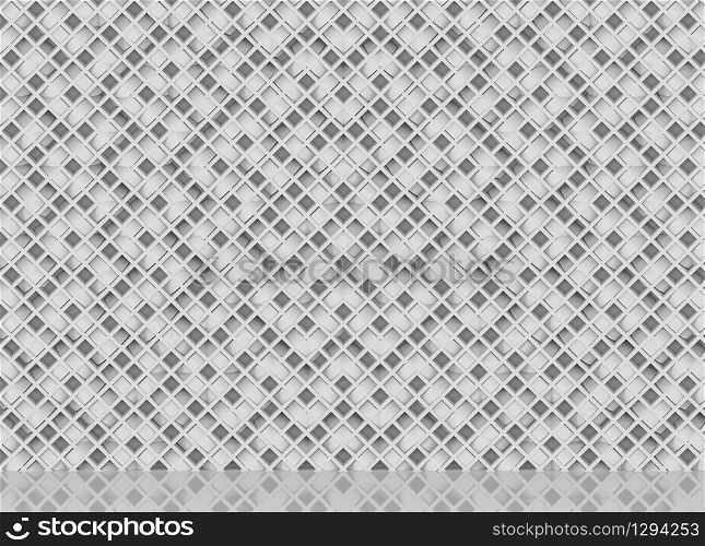 3d rendering. Luxurious diagonal White bars in modern grid geometic pattern wall decor background