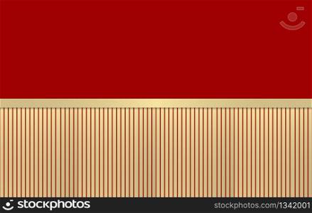 3d rendering. luxurious golden parallel bars on red wall background.