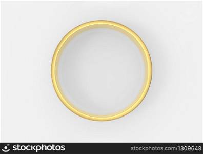 3d rendering. Luxurious Golden ring on gray background.
