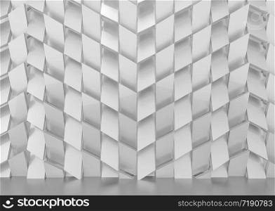 3d rendering. Luxurious gray trapedzoid shape tile pattern wall background.