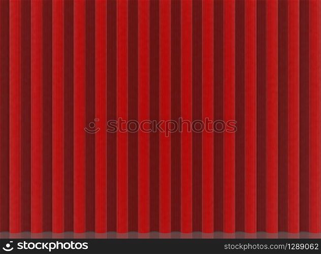 3d rendering. luxurious vertical long bars in Red curtain shape wall background.