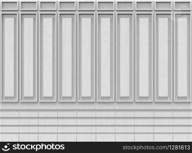 3d rendering. luxurious white tone color wood wall background.