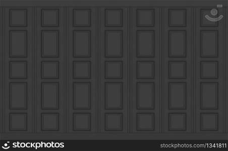 3d rendering. luxury black classical square pattern wood vintage design wall texture background.