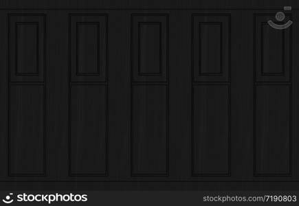 3d rendering. luxury black classical wood wall background