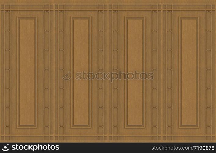 3d rendering. luxury classical square shape pattern brown wood design vintage wall background.