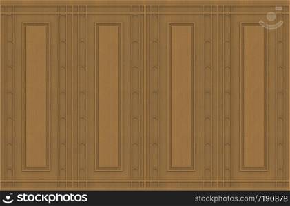 3d rendering. luxury classical square shape pattern brown wood design vintage wall background.