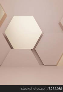 3D Rendering Luxury Product Display Background for Beauty, Health Care, Skincare or Honey Products. Beige, Gold and White.