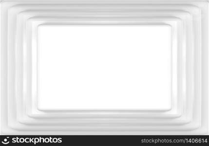 3d rendering. many layer of Empty White square rectangle paper plate or stage background.