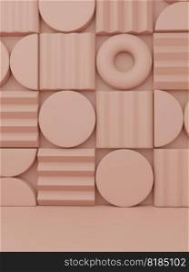 3D Rendering Minimal Abstract Jigsaw or Puzzle Blocks Product Display Background or Pattern for Beauty, Health Care or Trendy Products.
