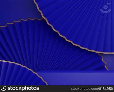 3D Rendering Minimal Chinese, Korean or Japanese Style Paper Fan Studio Shot Product Display Background for Beauty or Festive Food and Beverage Products.