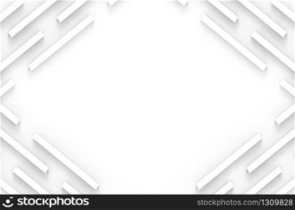 3d rendering. minimal modern white panel bar stack wall and floor on gray background.