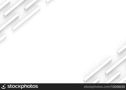 3d rendering. minimal modern white panel bar stack wall and floor on gray background.