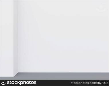 3D rendering minimalist white wall ang gray floor