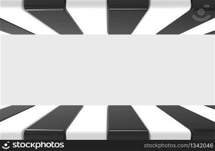 3d rendering. modern alternate black and white pattern design plate on gray wall background.