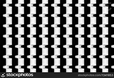3d rendering. modern black and white geometric pattern wall design masonry background.