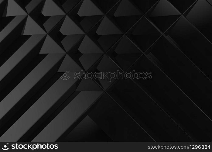 3d rendering. modern black grid pattern wall background.