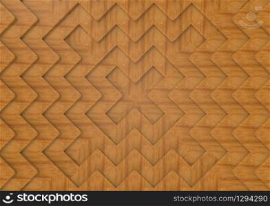 3d rendering. modern brown wood x shape pattern wall background.