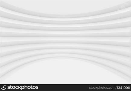 3d rendering. modern curve gray panal wall design background.