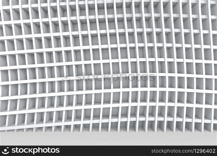3d rendering. modern curve square pattern wall background.