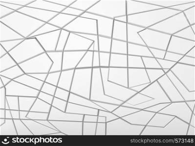 3d rendering. Modern Cut white several square pattern wall background.