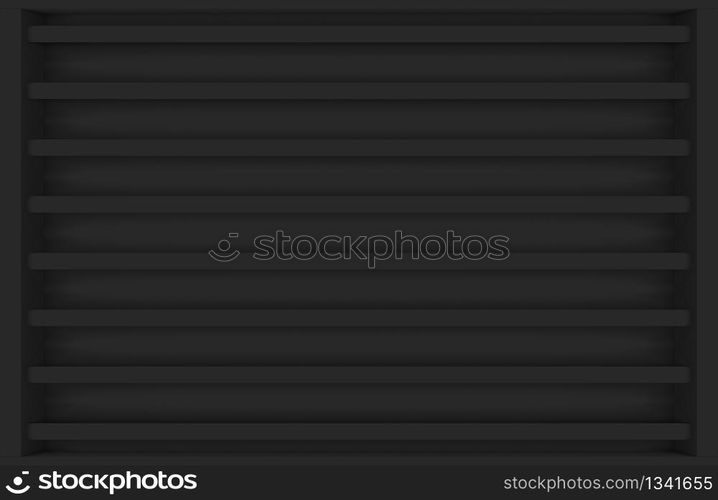 3d rendering. modern dark horizontal parallel bar pattern design wall background.