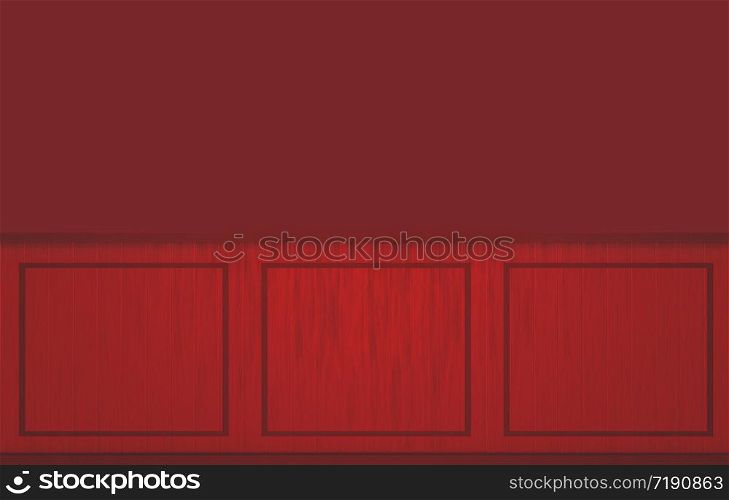 3d rendering. modern dark red classical square shape pattern wall design background.